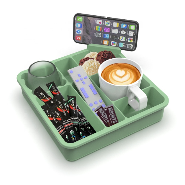 Silicone Couch Cup Holder Tray - Anti-Spill Waterproof Caddy