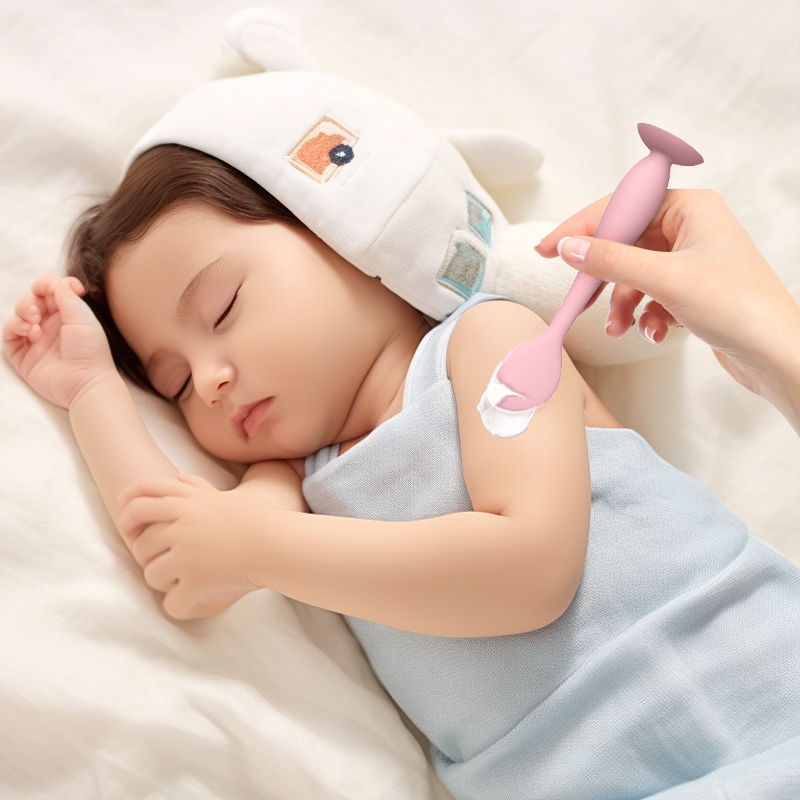 Silicone Diaper Cream Spatula - Soft Applicator, Suction Base