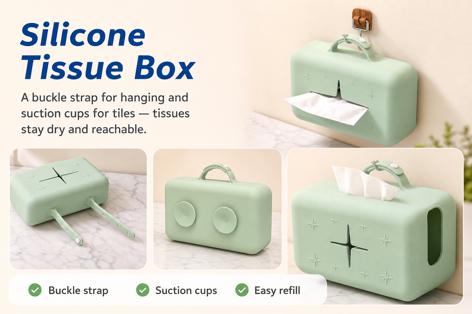 <p><b>Tissue Box for Tidy, Dry, Space-Saving Storage</b></p> <link href="https://fonts.googleapis.com/css?family=Inter" rel="stylesheet" type="text/css" />