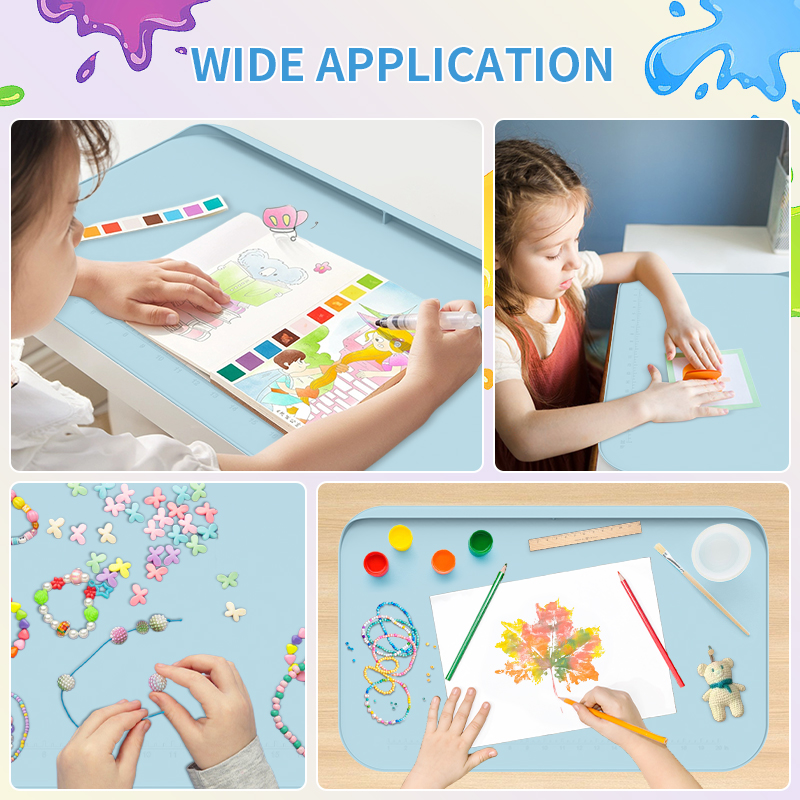 Silicone Painting Mat for Kids - Raised Edges, BPA Free