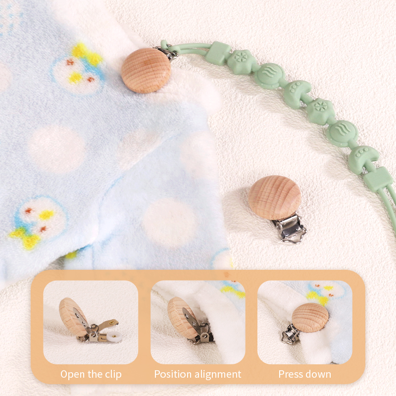 Silicone Pacifier Clip for Babies - One Piece Teething Safe