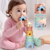 Montessori Stacking Toys for Babies - Silicone Castle Blocks 