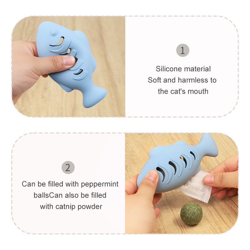 Interactive Catnip Toy for Cats - Fish Shape Teeth Cleaning