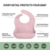 BPA-Free Soft Silicone Baby Bibs for Kids Waterproof Custom Printed with Button Closure OEM Service Available