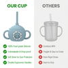 Bpa Free Silicone Drinking Training Cup Cute Toddler Kids Water Bottle Cup Leakproof Baby Sippy Cup with Straw and Handle