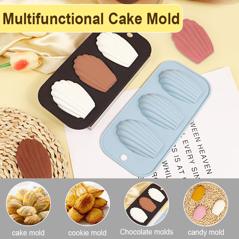 Manufacturers Food Grade Silicone Baking Mold Hot Sell 3 Compartment Silicone Cake Baking Mold