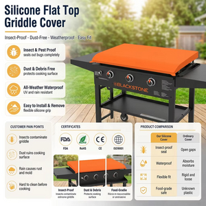 Custom 17/22/28/36 Inch Silicone Griddle Mat Food Grade Protective Cover for Blackstone BBQ Grill Accessory