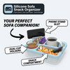New Arrivals Silicone Couch Caddy Snack Box Waterproof Organizer Tray with Cup and Phone Holder for Bed Car Seat Beach Use