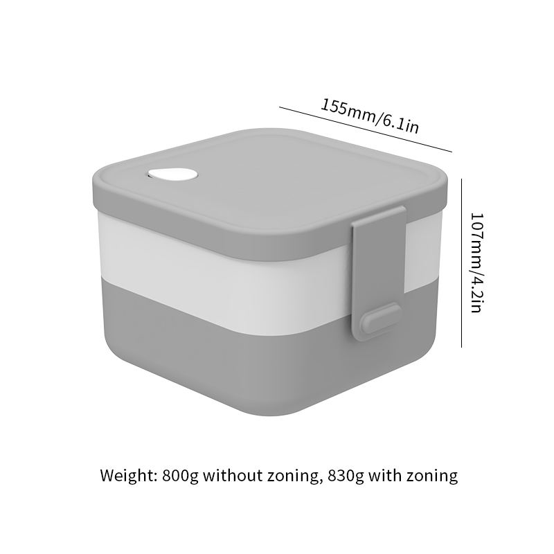 Wellfine Double Lunch Box Safe Portable Sealed Leak-Proof Microwave Dual-Tier Bento Box