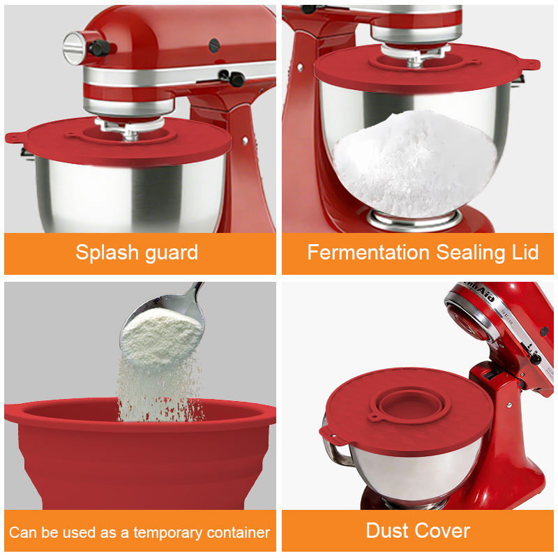 Silicone Bowl Liners Lid for Kitchenaid Mixers 5 Quart Mixing Bowl Liner Reusable Silicone Liner Bowls Mixer Lid for Bakery