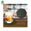 Silicone Coasters Set of 6 in Holder - Protect Furniture From Water Marks & Damage - Good Grip Deep Tray Large 4.3 Inch Size