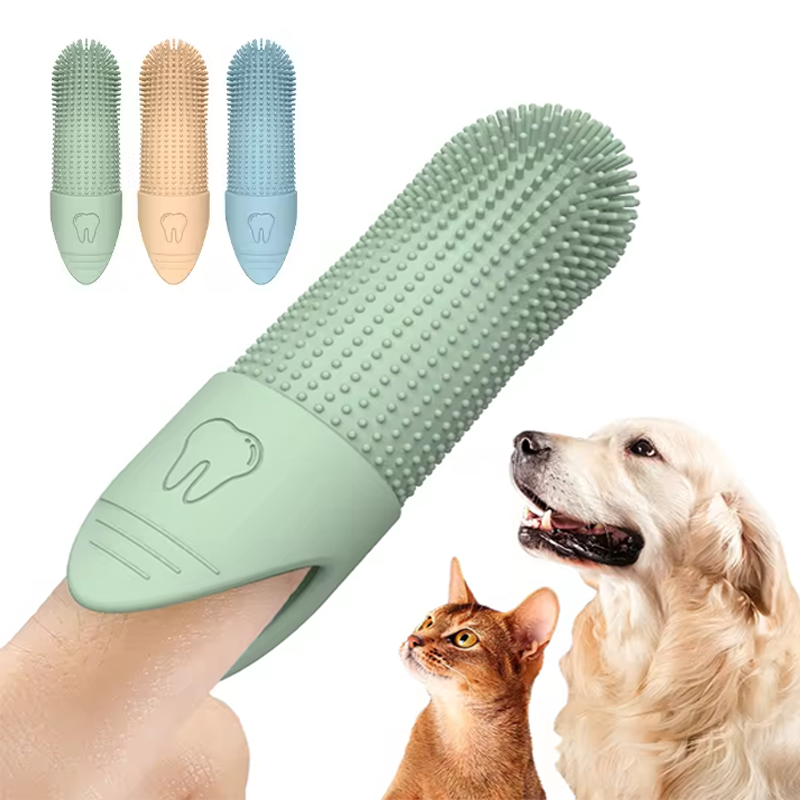 New Arrivals Pet Toothbrush Finger Toothbrush Dog Cat Dental Cleaning Finger Sleeve Oral Cleaning Tool Pet Supplies
