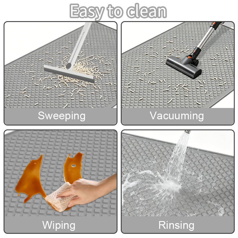 New Washable Food-Grade Silicone Waterproof Anti-Slip Cat Litter Mat Anti-Scatter Easy to Clean Lightweight Design