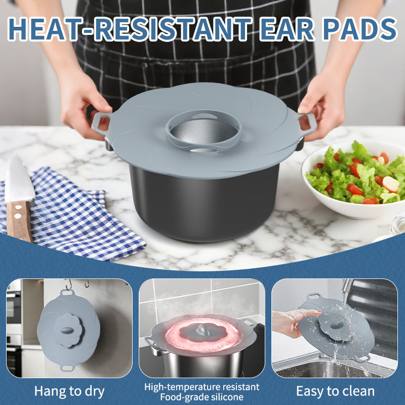2027 New Arrivals Wholesale Safe Cooking Boil Over Microwave Lid Silicone Spill Stopper Pot Cover