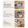 304 Stainless Steel Automatic Pet Fountain 1.8L Cat Dog Water Feeder Faucet Live Water Filter Solid Pattern 2L Capacity