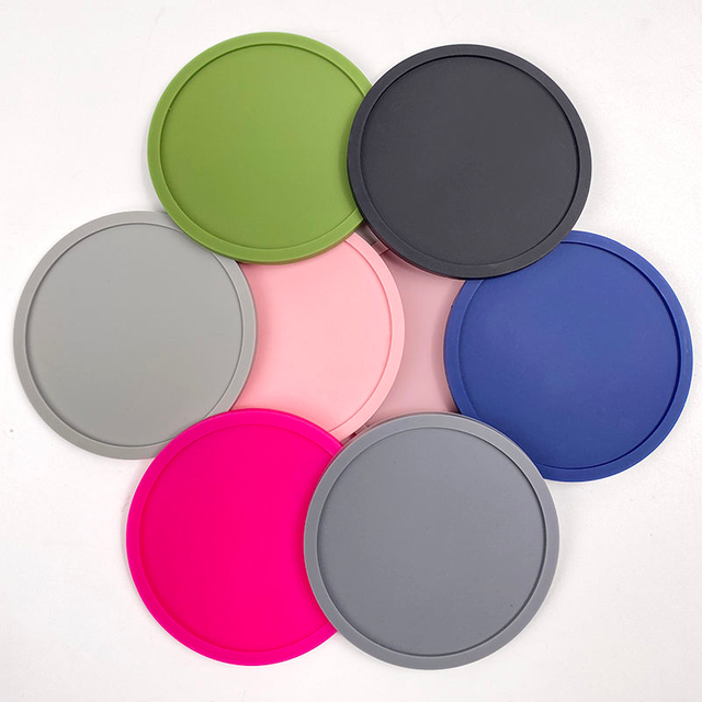 Waterproof Soft Non-slip Silicone Drink Coasters Cup Pad Mat for Tabletop Protection