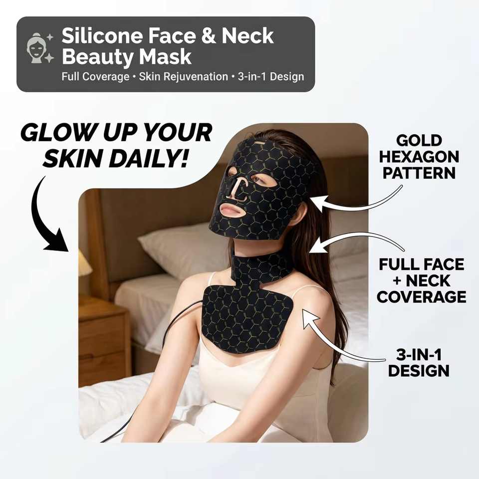 Professional Salon Style Standing Silicone LED Light Face Mask Mat Home Use Hand Held Skin Care Facial Mask