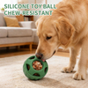 Silicone Dog Chew Toy Ball Durable Cartoon Dog Treat Holes Puzzle Food Dispenser Dog Toy Ring