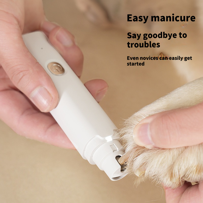 Quiet Professional Rechargeable Portable Electric Cat Nail Trimmer Pet Dog Nail Grinder With Led Light