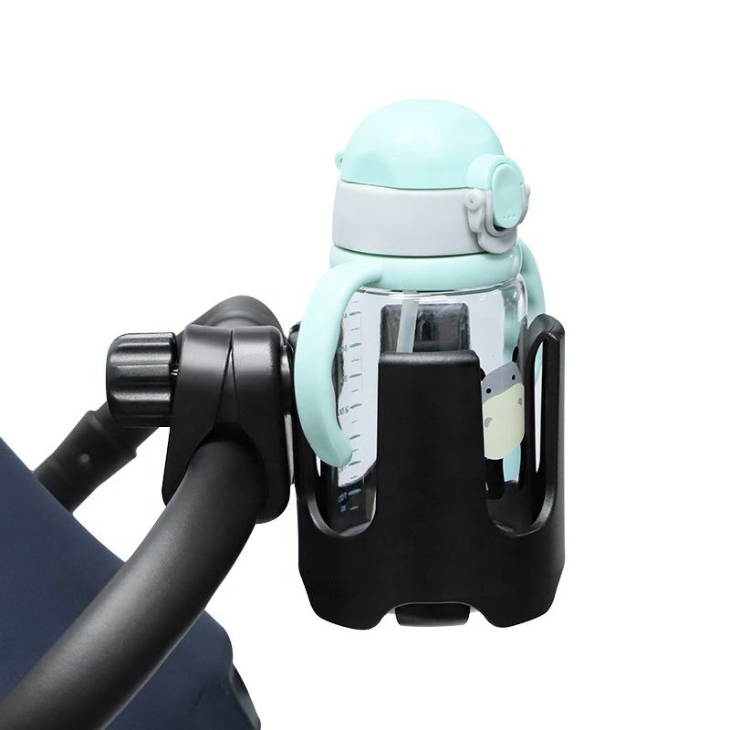 Wellfine New Universal Pushchair Stroller Cup Holder for Pram Stroll Rack Bottle Organizer 360 Rotatable Cup Holder