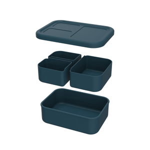 Wholesale Food Grade Removable Silicone Lunch Box Leakproof School Bento Lunch Box Microwaveable Easy to Clean
