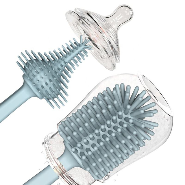 Custom Baby Feeding Nipple Mini Cleaning Cleaner Silicone Bottle Brush Cleaning Brush Silicone Cleansing Brush