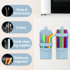 Kitchen Storage Box with Drainage Holes Multiple Fixing Methods Silicone Straw Storage Case