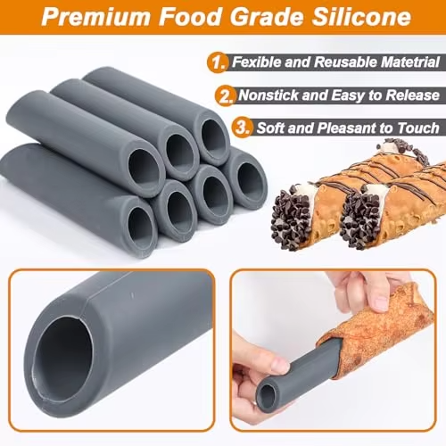 Herramienta para hornear de silicona DIY, formas antiadherentes, rollo de crema, tornillo, carcasa de croissant, cuerno, moldes de pasteler&iacute;a de tubo dan&eacute;s