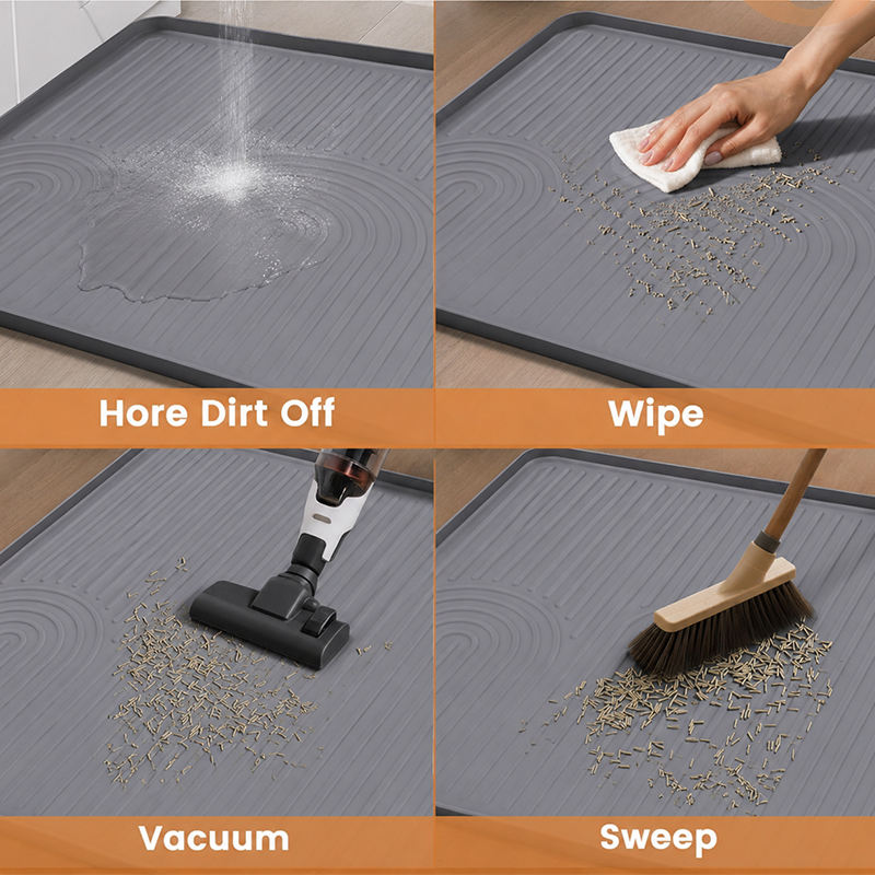 Modern Anti-Splash Cat Litter Mat Large All Seasons Grey Diatomite Toilet Mat