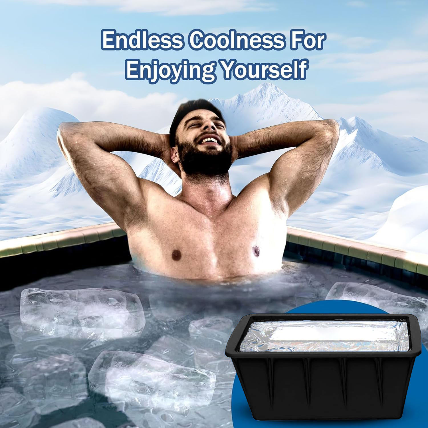 Custom Reusable Silicone Ice Block Mold Easy Release Big Ice Cube Tray for Outdoor Camping Ice Cream Maker Tool