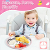 Modern Stainless Steel Waterproof Baby Divided Toddler Plates 9inch with Removable Silicone Sleeves