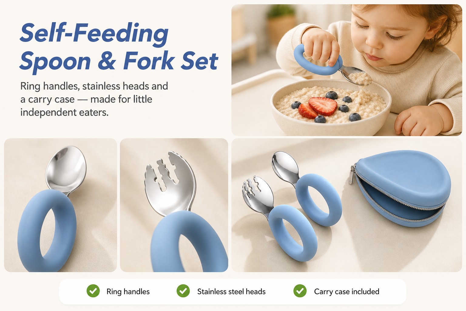 <b>Silicone-Grip Utensils for Easier Self-Feeding</b> <link href="https://fonts.googleapis.com/css?family=Inter" rel="stylesheet" type="text/css" />