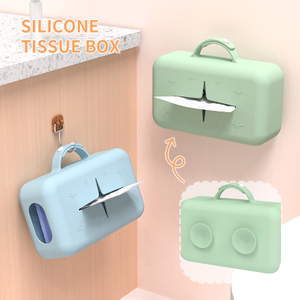 Silicone Tissue Box Holder with Suction Cup - Napkin Case