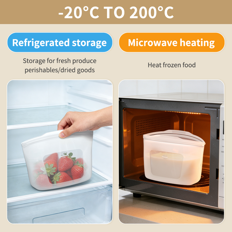 Reusable Silicone Food Storage Bags - Leakproof, BPA Free