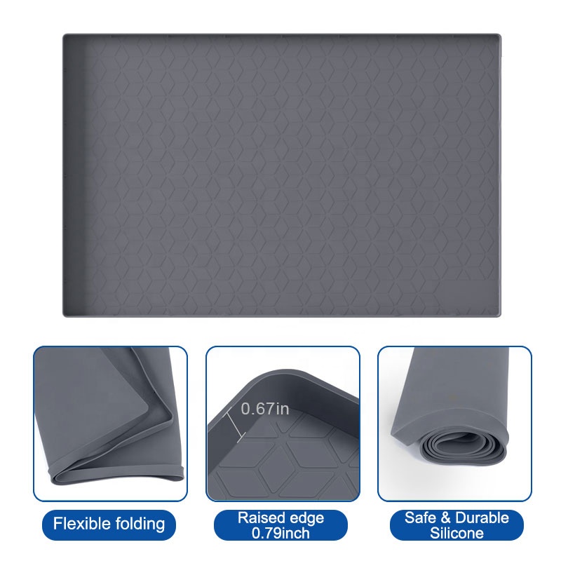 Silicone Under Sink Mat - Waterproof, Anti-Slip, Washable