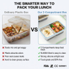 304 Stainless Steel 2 Compartments Leak Proof Bento Box Kids Metal Bento Lunch Box Containers Portable Lunch Box