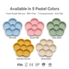 Wellfine BPA Free Kids Feeding Set Flower Plate Wholesale Dishes Baby Silicon Suction Plate Tableware Baby Plate With Lid
