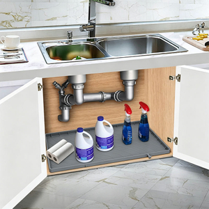 Large Premium Waterproof Silicone Drip Tray Liner Silicone Kitchen Cabinet Water Leak Protection Under the Sink Silicone Mat