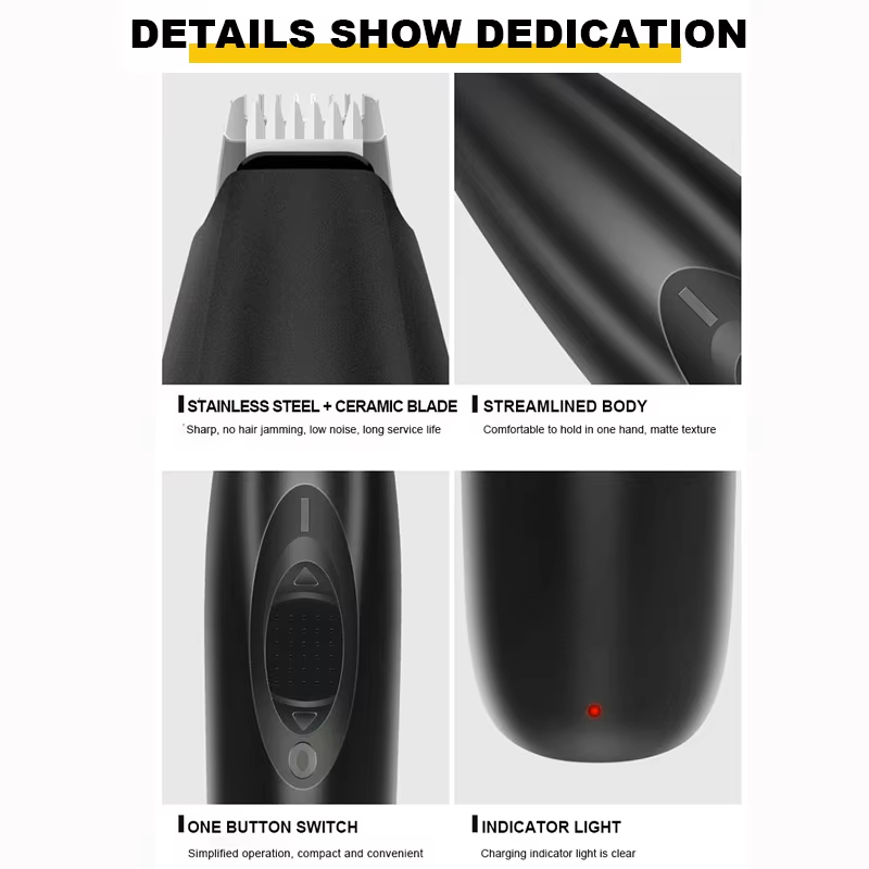 Rechargeable Dog Trimmer Paws With LED Light Dog Paw Trimmer Waterproof Low Noise Paw Trimmer