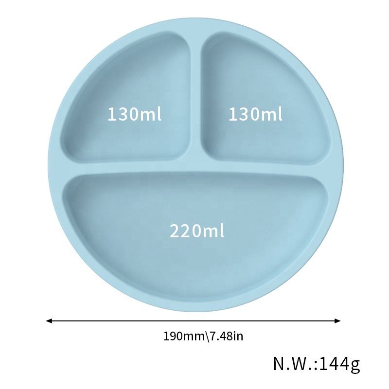 Bpa Free Baby Feeding Supplies Kids Dining Tableware Spill Proof Suction Plate Bowl Bib Spoon Baby Silicone Feeding Set