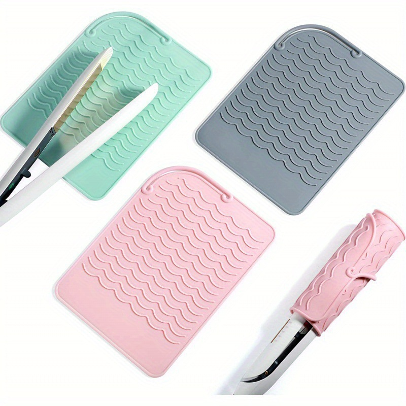 Custom Logo Heat-Resistant Silicone Travel Hair Straightener Mat Silicone Portable Foldable Curling Iron Insulation Pad