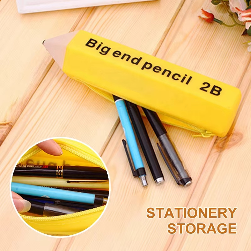 Custom Logo Silicone School Bag Pencil Case With Nylon Zipper for Cute School Supplies Stationery Students