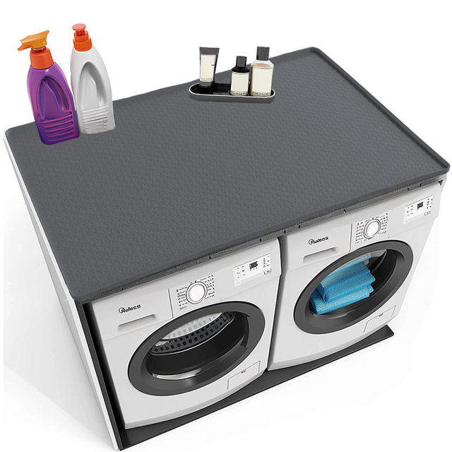 1300*650mm Foldable Silicone Mat Non-Slip Waterproof Silicone Washing Machine Cover Washer Dryer Top Protector Mat