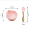 Bamboo Suction Plate Baby Feeding Bowl Set Base Silicone Baby Bowl for Toddlers