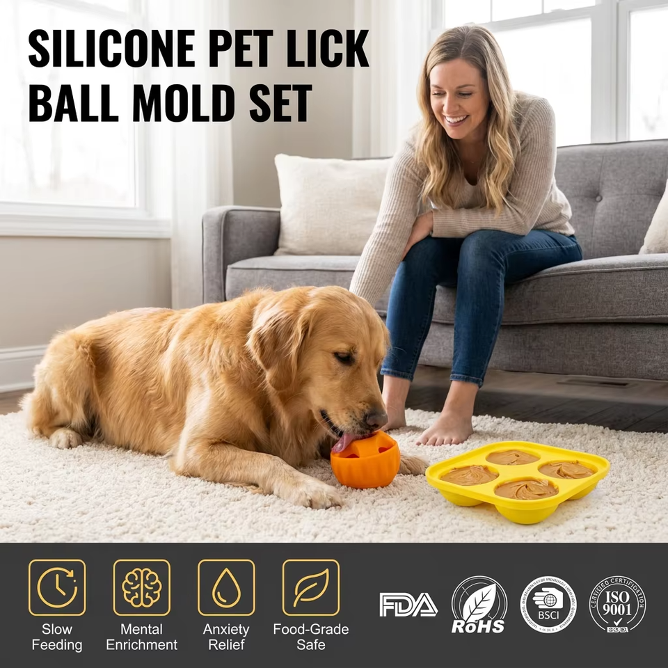 Wellfine Dog Licking Ball Pet Interactive Chew Toy Long-Lasting Keep Your Pup Distracted Safe Easy to Clean Fillable Dog Toys