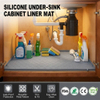 Kitchen Cabinet Liner Multi-Purpose Under Sink Mat Extra Thick Silicone Mat Waterproof with Raised Edge for Kitchen