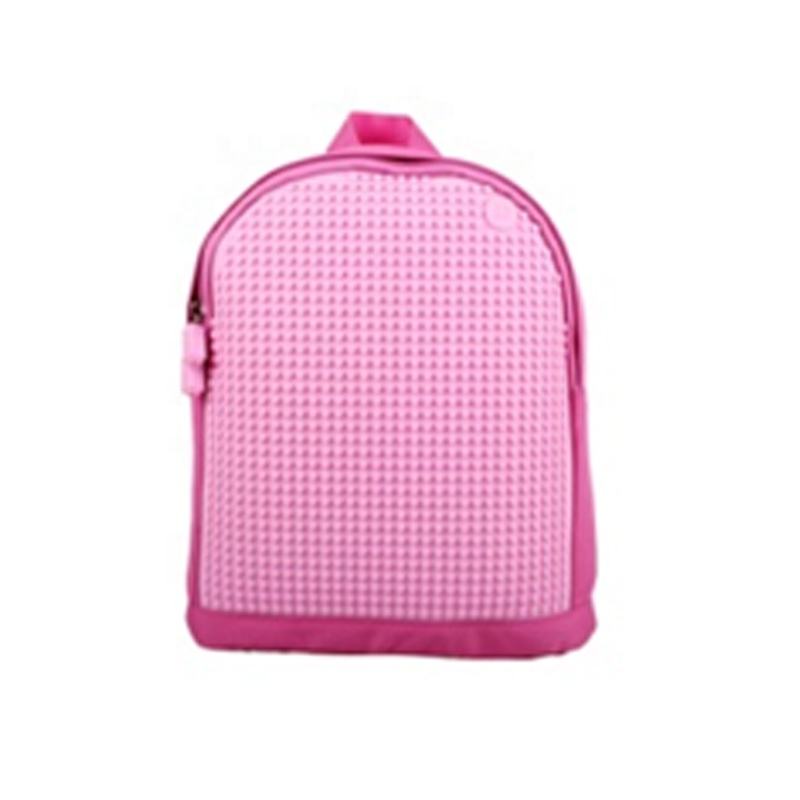 Wellfine New Pink Pixel Backpack Unique Jigsaw Puzzle Bag Schoolbag Educational DIY Toys Great Holiday Gift for Children