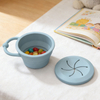 Foldable Silicone Cups with Lid Children's Tableware Toddler Snack Storage Container Gift Collapsible Cup