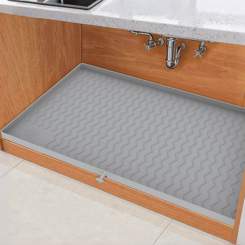 Silicone Cabinet Mat Water Corrugated Silica Gel Drain Pad Anti-fouling Anti-oil Under Sink Mat Large Size Silicone Kitchen Mat