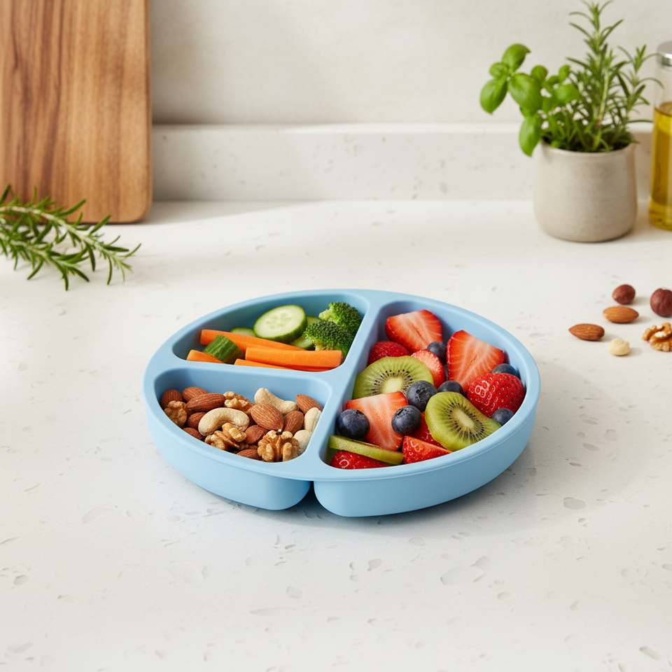Placa de silicona sin BPA, muestra de placa de succi&oacute;n de silicona de calidad alimentaria disponible para control de calidad
